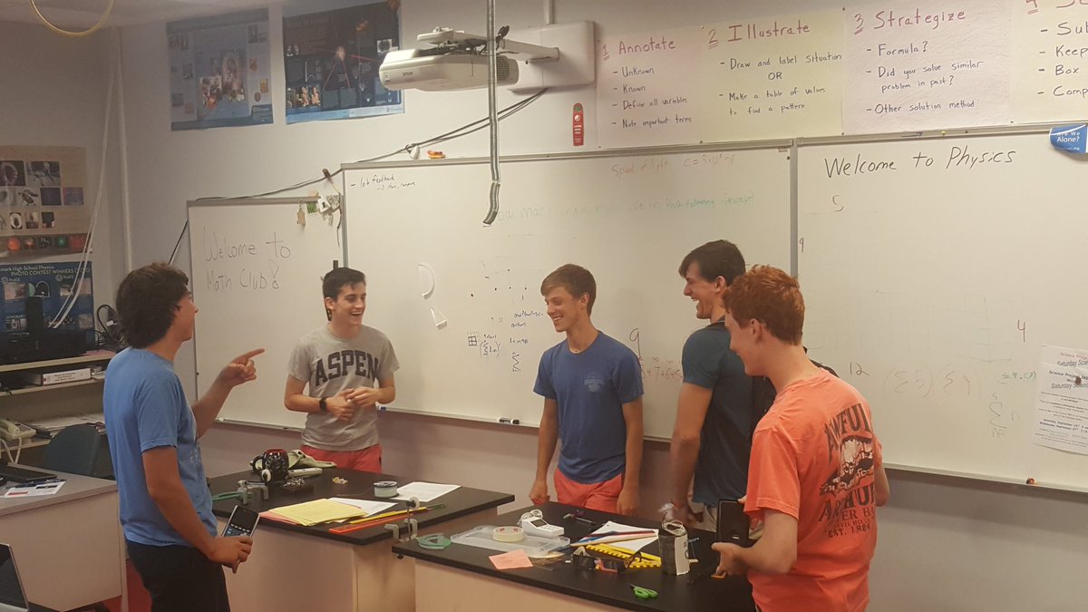 Math club takes over the physics lab again this morning <a href="/YorktownHS/">Yorktown High School</a> <a href="/APS_STEM/">APS STEM</a> <a href="/PhysicsYHS/">Deborah Waldron</a> #YorktownROCS
