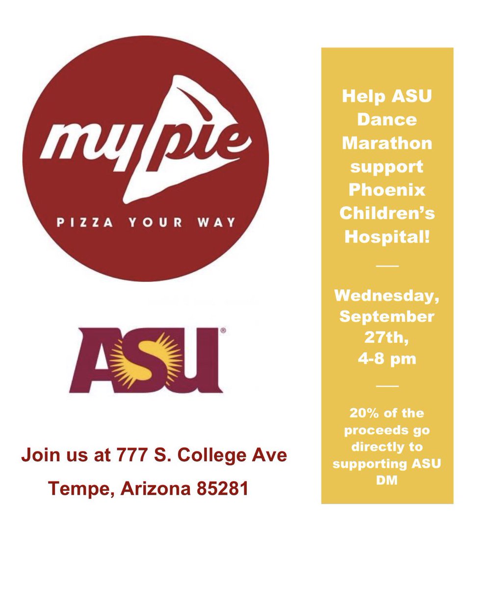 PizzaUrWay's tweet image. Come support at our Tempe location from 4-8. @PhxChildrens @ASU_DM