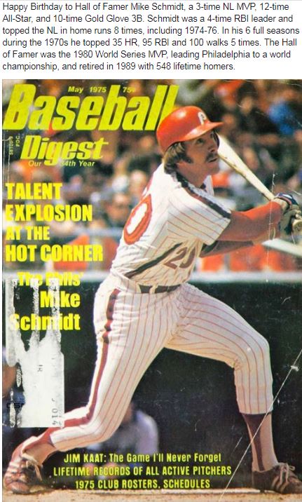Happy Birthday to Hall of Famer Mike Schmidt!   
