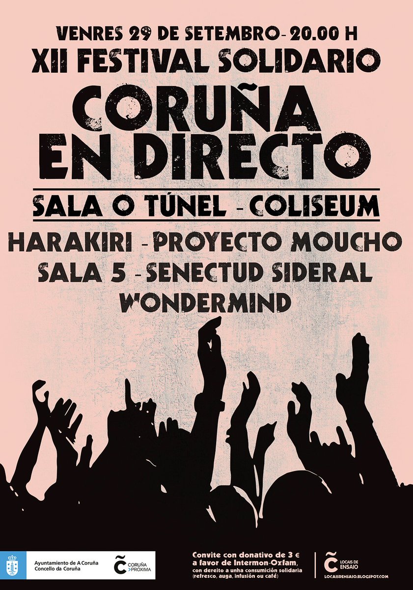 corunaparticipa's tweet photo. Este venres terá lugar unha nova edición do Festival Solidario Coruña En Directo, impulsado por @locaisdensaio https://t.co/EfMbK3lVGI https://t.co/QoTDWPIJTL