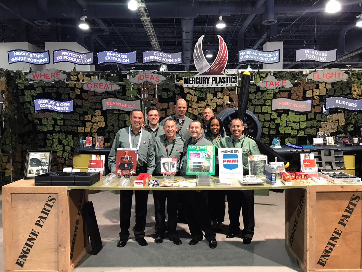 Team #MPIchi enjoying #PACKEXPO please join us for the final day! Stop by to see what Mercury Plastics can do 4 your next packaging project