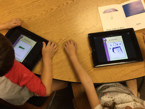 ELLTeachk8's tweet photo. K Ss doing a color assessment! Check out this umbrella and this grasshopper! #fa58share #dg58learns #ellchat #edchat https://t.co/m1LvwN4lC8
