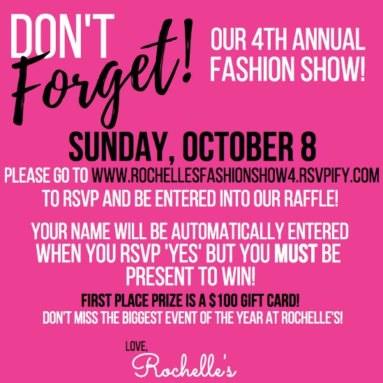 RochellesStyle's tweet image. RSVP to our Fall Fashion show ASAP! rochellesfashionshow4.rsvpify.com 😘 srtl.co/Cp39