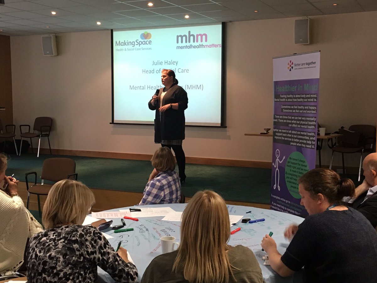 LPTnhs's tweet photo. Guest speaker Julie Haley from charity Mental Health Matters - support via info & advice, helpline, drop-in clinics #HealthierInMind https://t.co/IfGN0vMguy