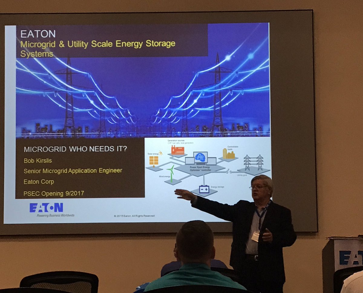 kristinsomers's tweet photo. Hands-on #application #training &amp; live product demos today! Bob Kirslis talks about microgrids. #EatonExperience https://t.co/xwCD2b3VpW