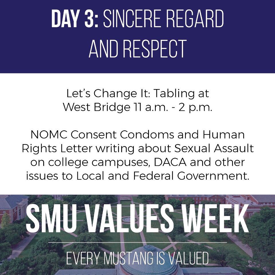 SMUHRP's tweet photo. It's day three of values week! Be the voice! Together, we can make a difference. #smuhumanrights #smuvaluesweek https://t.co/Wni4ncSihG