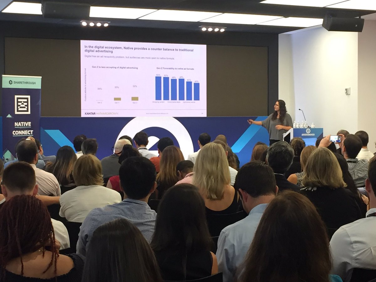sharethrough's tweet photo. .@K_MillwardBrown's Beth Gostanian explains the value of giving consumers the choice to engage with your content. #AWNewYork #NativeAdForum https://t.co/u2s7FZSKjS