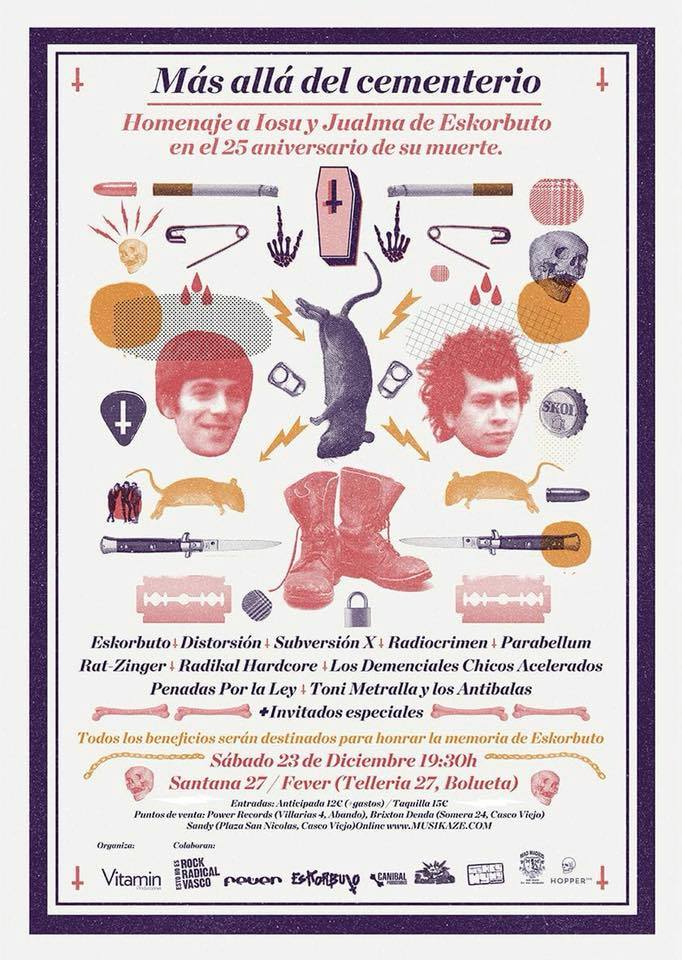 POTENCIALHC's tweet photo. El 23 de diciembre en la Sala Santana 27 de Bilbao, se celebrará un Festival en homenaje a Iosu y Juanma de Eskorbuto. https://t.co/3SRc5m1iyy