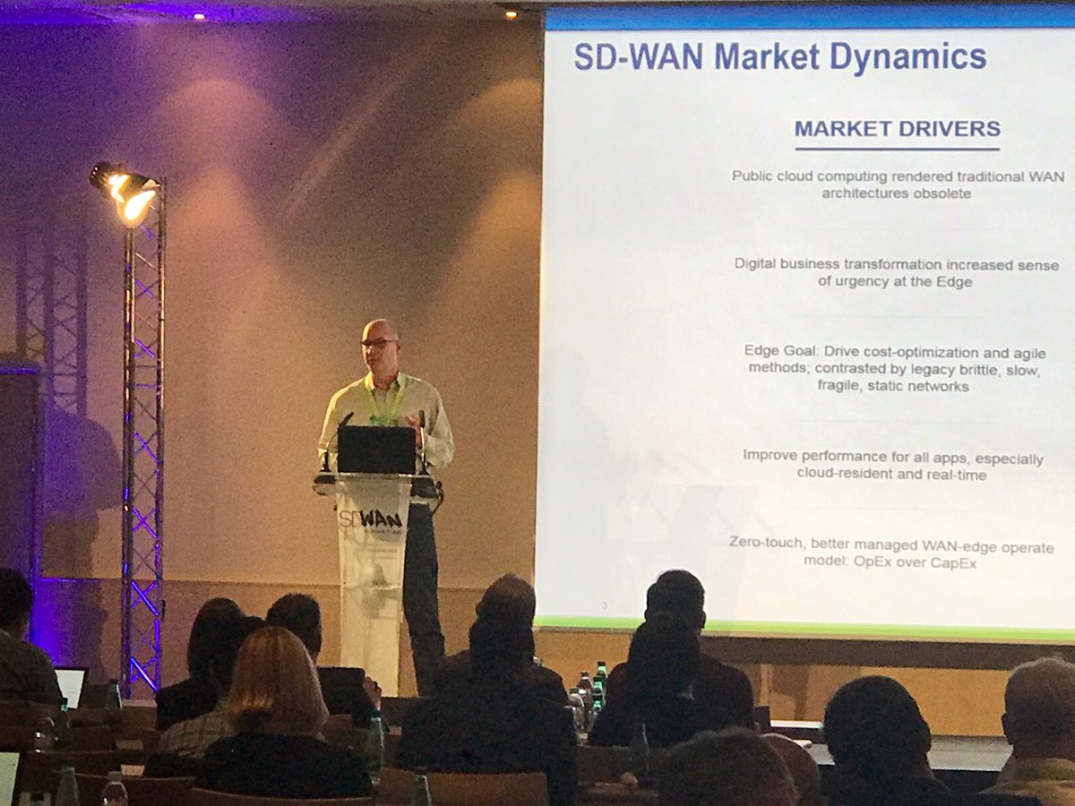 Talari's Atchison Frazer taking the stage as part of the Digital Transformation sessions talking SD-WAN market drivers. #SDWAN17