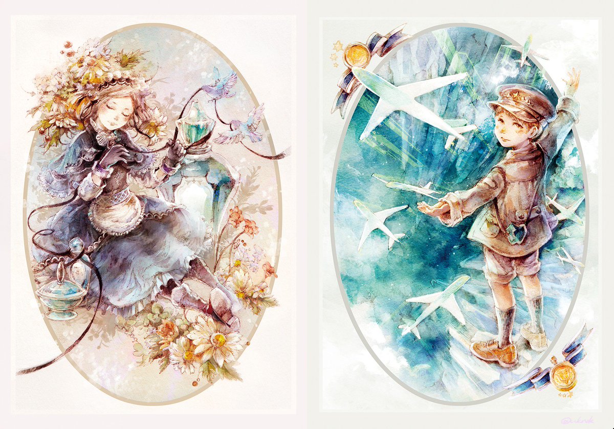 中川悠京 11 3ルーンイラスト集予約開始 朝の香り調合 夜の鉱石空港 水彩 フォトショでの塗りを試しています