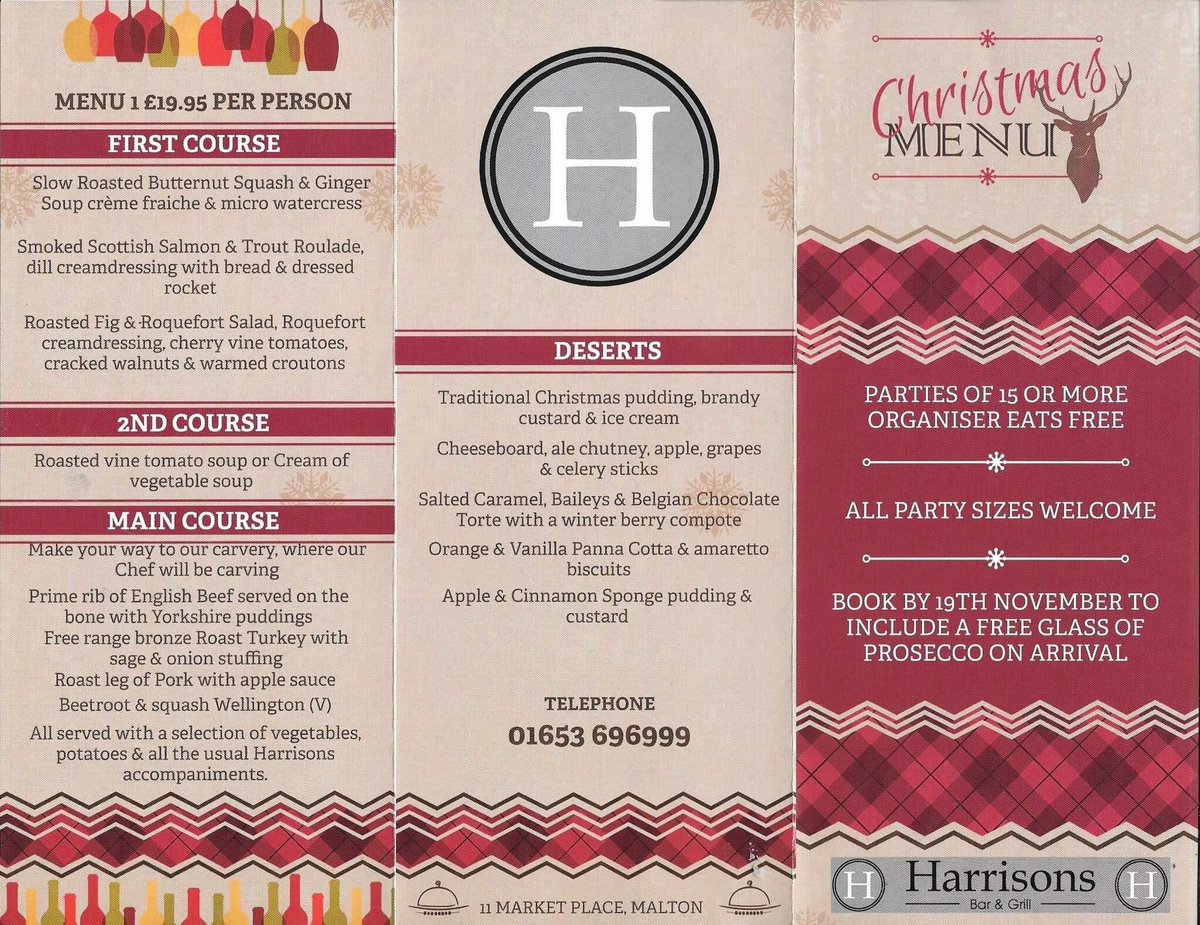 Our Christmas menu!! And you have the option of 2 different menus to pick from!