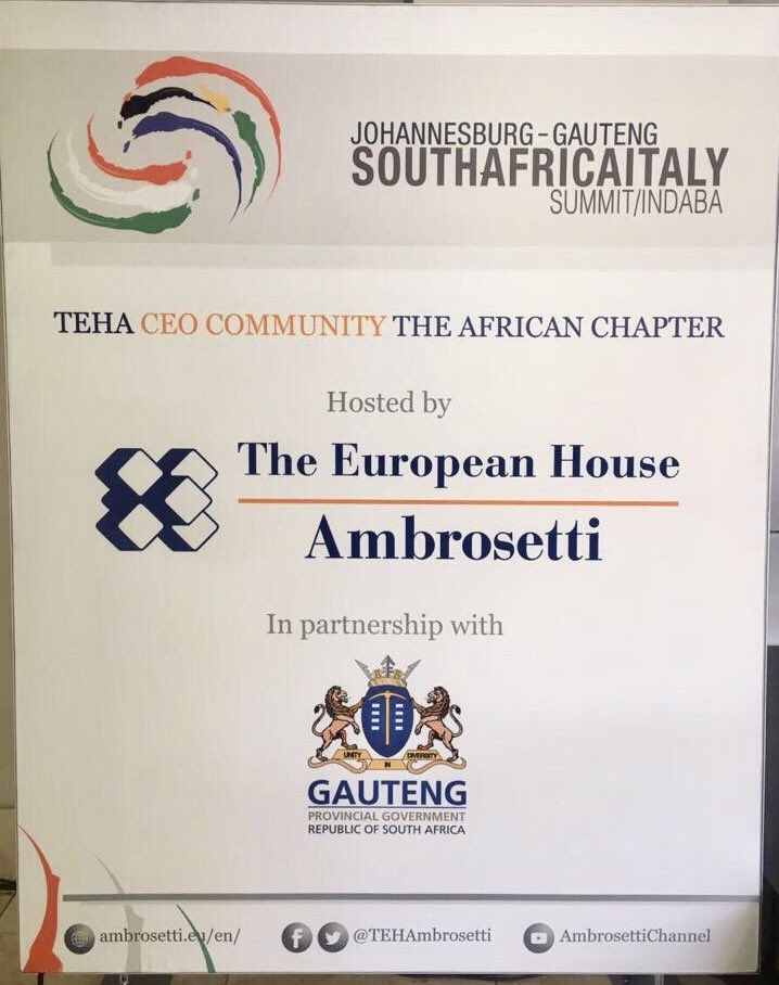 The South Africa- Italy Summit is upon us. The Summit hosted in partnership The European House - Ambrosetti Group will be held on 24-25Oct.