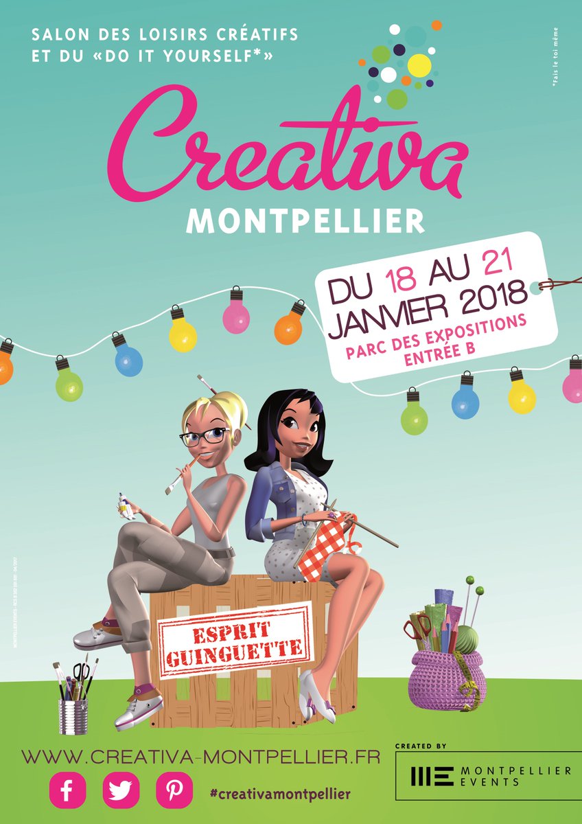 Découvrez l'affiche de l'édition 2018 ! Thème de cette année : esprit guinguette ! Hâte de vous y retrouver 😀 #creativamontpellier