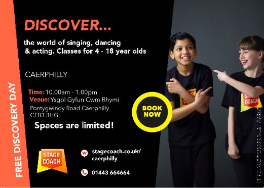 Opening this Saturday! Come and try our classes this Saturday
Discover everything Stagecoach has to offer! <a href="/CaerphillyLab/">Caerphilly Labour</a> <a href="/CaerphillyLearn/">Caerphilly Learning</a>