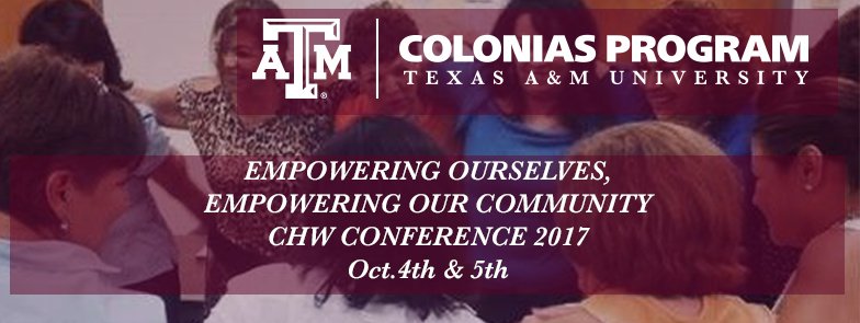 ColoniasTAMU's tweet photo. #TAMUCHW2017 Conference is here! Learning, connecting, &amp; sharing best practices. Register here: https://t.co/ijlqqohx3v https://t.co/gn2oaozriB
