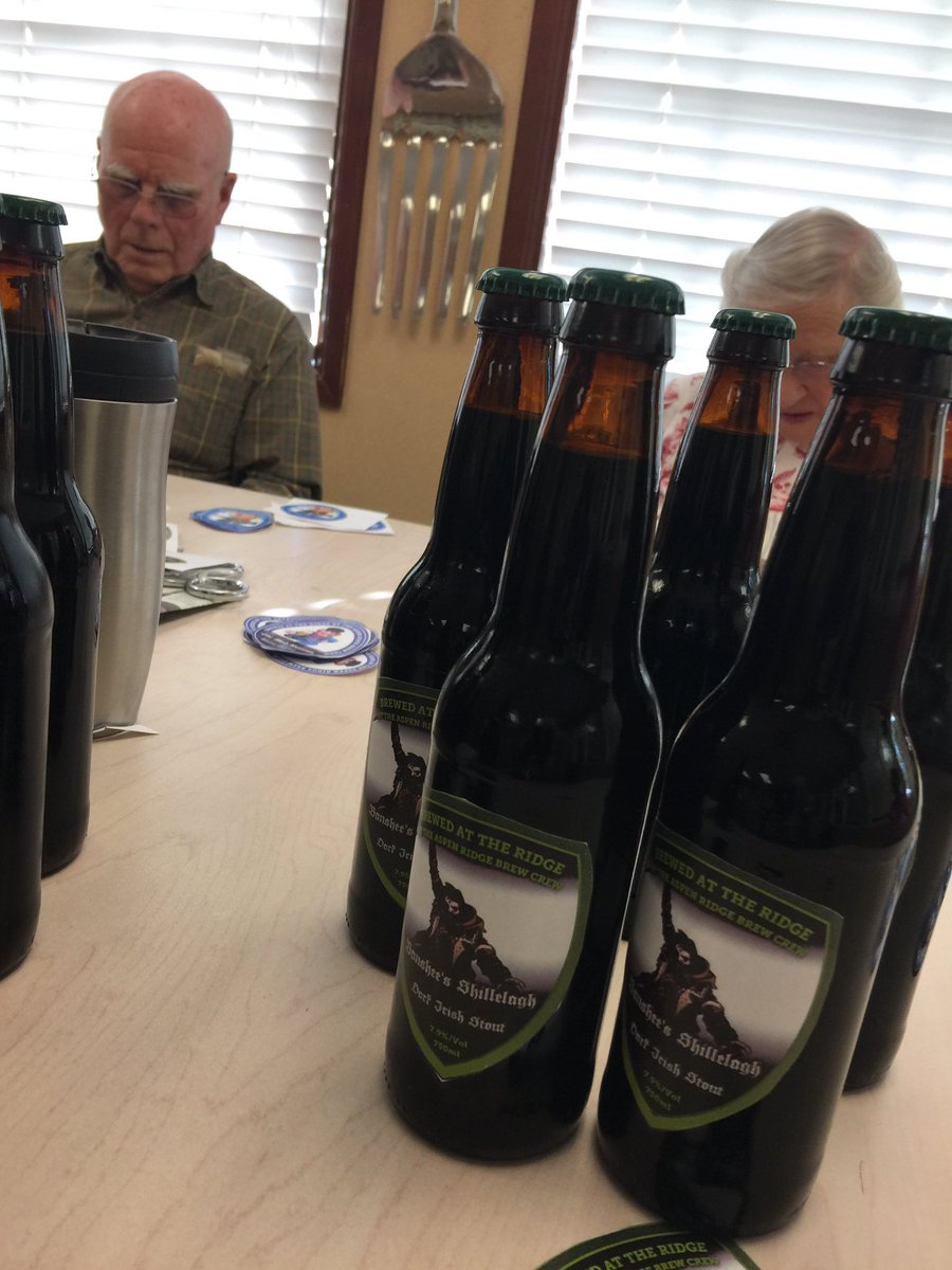 aspenridgeact's tweet photo. @AspenridgeRet Our Brew Crew brewing, bottling and enjoying their award winning home brewed beer #FrontierCulture #inBend #BEER https://t.co/AzSesGROlz