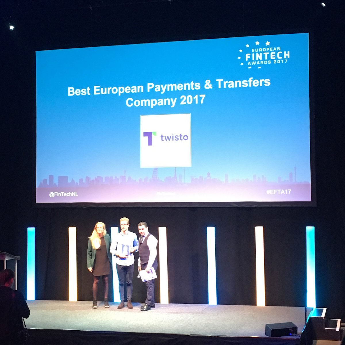 Gratulace <a href="/Twistocz/">Twisto.cz</a> k výhře v kategorii Payments na EU #Fintech Awards. Český fintech jede! <a href="/ceftascz/">ČEFTAS</a> <a href="/FinTechNL/">EU FinTech Community</a>