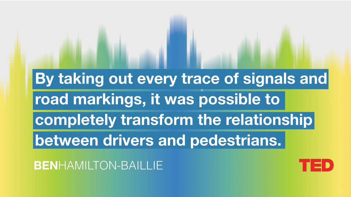 TEDpartners's tweet photo. Is it possible to make our roadways safer by actually redefining the way we navigate our cities? @benhbaillie #TEDFordSession https://t.co/su44TnBixd