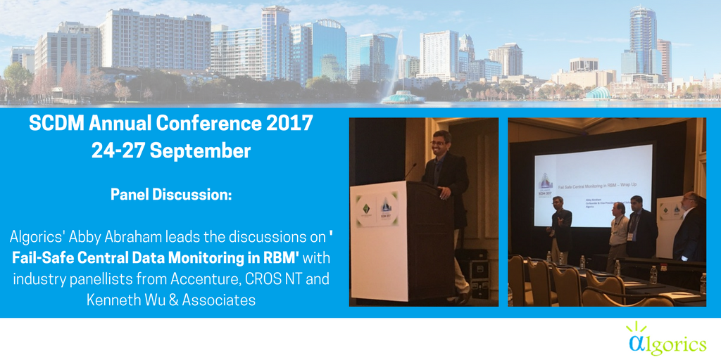 Algorics's tweet photo. Thank you to #RBM industry panellists from @CROS_NT, @Accenture and Kenneth Wu for sharing their expertise at #SCDM17 @SCDM_DataDriven https://t.co/Qi5XLJH2uz