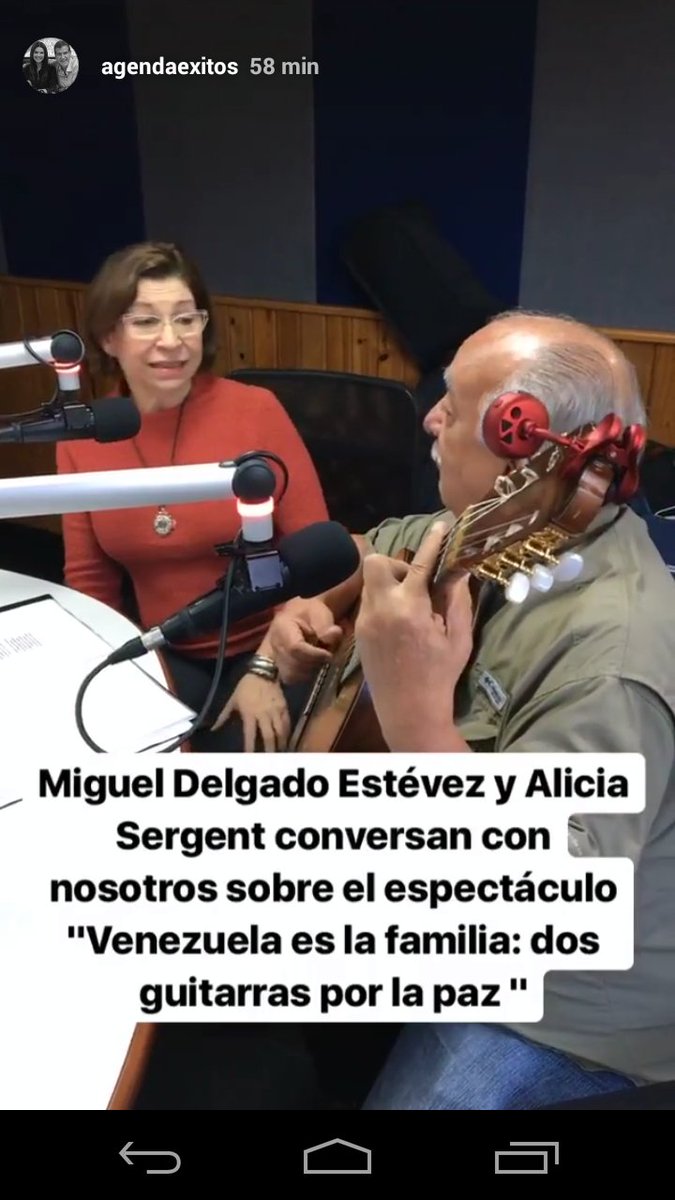 Hoy en <a href="/CircuitoExitos/">Circuito Éxitos</a> presentando Dos Guitarras por la paz. En el <a href="/CculturalChacao/">Centro Cultural Chacao</a> el 7 y 8 de octubre a las 5PM.