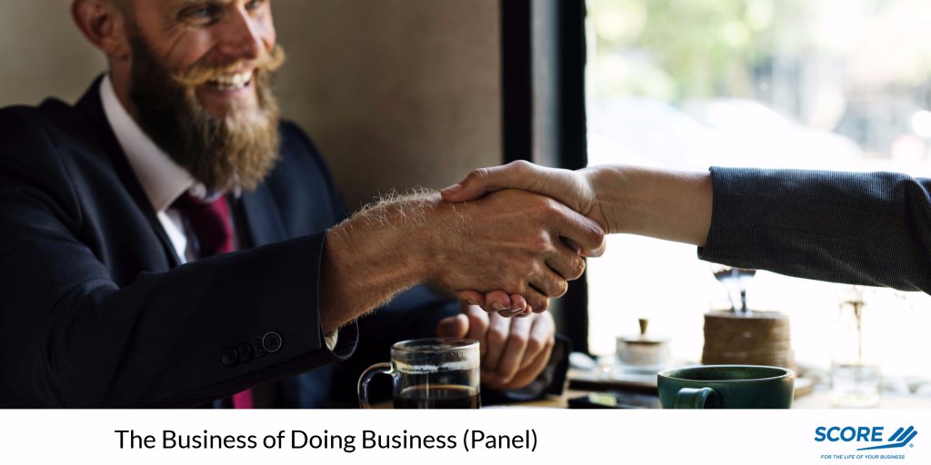 SCORESECT's tweet photo. #WORKSHOP 10/12 - The Business of Doing Business (Panel). Register Here! https://t.co/gHvrNFfxBo #SCOREsmallbiz #Business https://t.co/6NutZDH4Wg