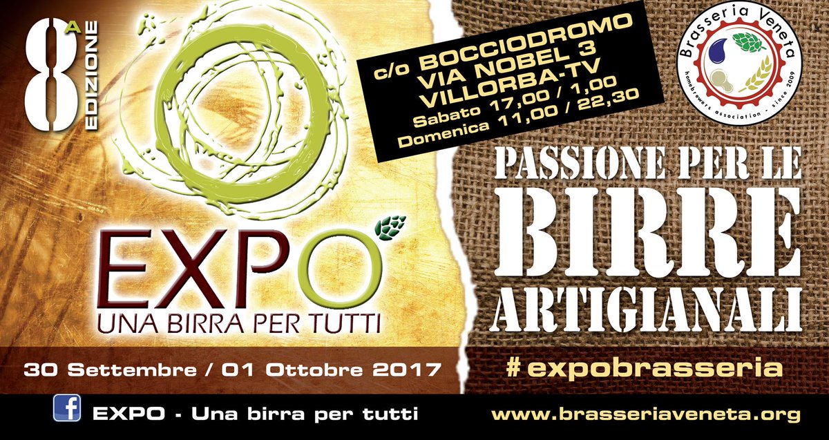 In #Veneto, a #Villorba (TV), #EXPO - Una #Birra per tutti goo.gl/ym3PYU #eventi #italianfood #weekend #sagra #prodottitipici