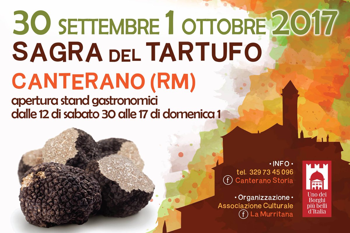 Nel #Lazio, a #Canterano (RM), #Sagra del #tartufo goo.gl/Fp5JUx #eventi #tradizioni #italianfood #weekend #prodottitipici