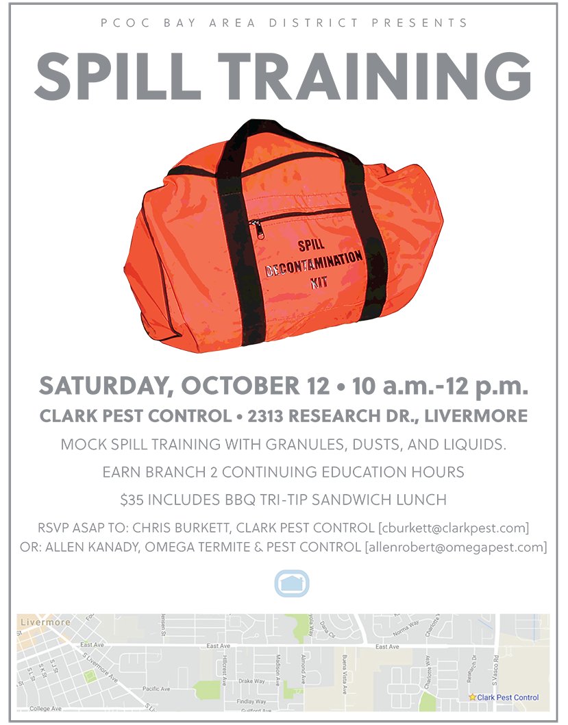 <a href="/PCOCalifornia/">PCOC</a> Bay Area District Presents...Spill Training 10/12/17 in Livermore! See flyer for additional details #pcocbayarea #pcoccares