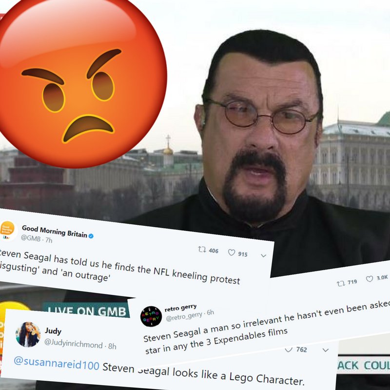 wedOOtv's tweet photo. Steven Seagal Under Fire! Actor's comments cause twitter explosion! Check out our update! https://t.co/4tI9PYoSwG @sseagalofficial @GMB https://t.co/WKZ8pyGygw
