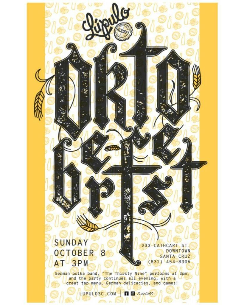 nomBat's tweet image. Oktoberfest at Lúpulo ! 🍻
. . .
#design #poster #lettering #santacruz #lupulo #craftbeer #beer #oktoberfest #cheers ift.tt/2fzgwZL