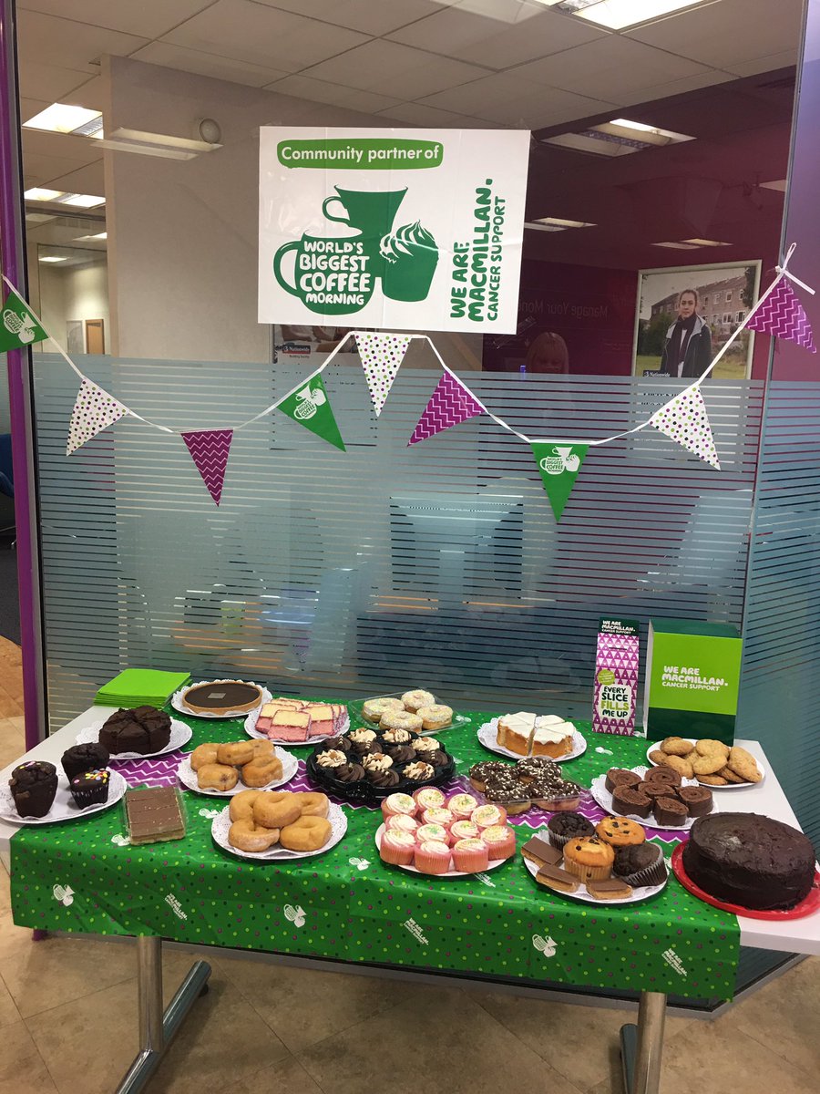 NBS_emma's tweet photo. Great #CoffeeMorning for @macmillancancer in our Middlesbrough branch today! 🍰🍩🍪 @NBSemployees @hkpuddephatt @NBSNINE #macmillancoffeespread https://t.co/VV5J2LBlf7