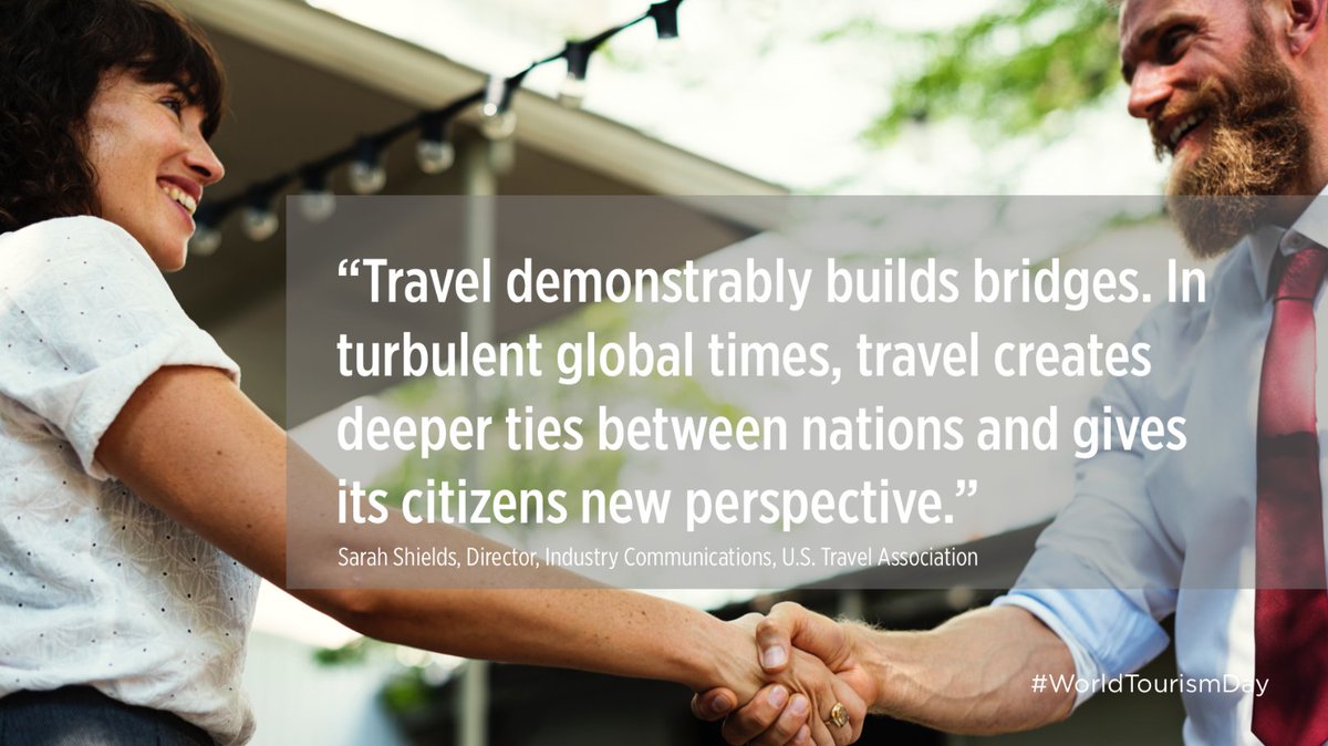 USTravel's tweet image. On top of its many economic benefits, travel serves as an indispensable tool for public diplomacy: ow.ly/eD4p30ft6Gr #WorldTourismDay