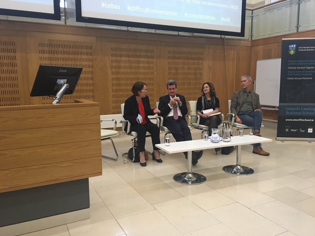 andreaprothero's tweet image. Cora O'Brien discussing taking the emotion out of #difficultconversation around #corporationtax #cebas #ucd