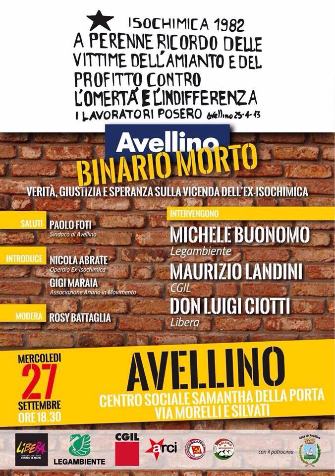 DaVelSign's tweet photo. Con @rosybattaglia @Cittadinireatti @libera_annclm Avellino #addioamianto #isochimica altre #storieresilienti 💪💪 https://t.co/u3gJlKRlxW