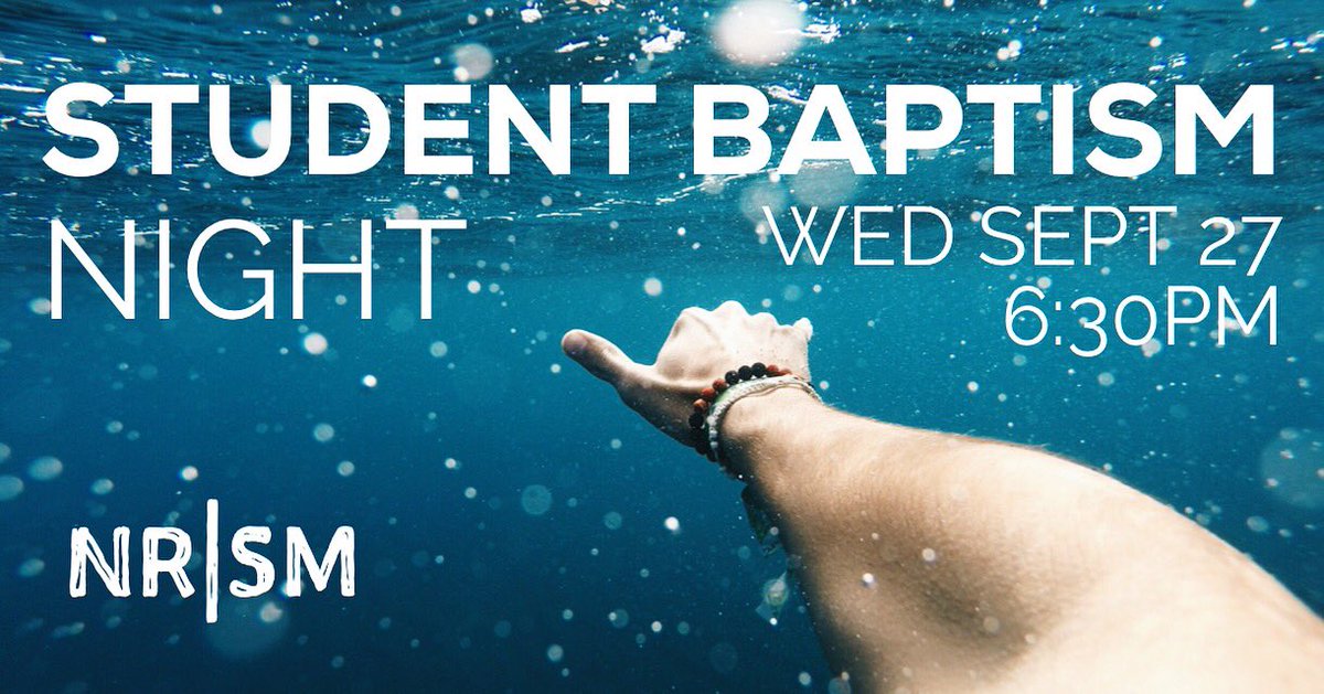 NRStuds's tweet photo. Student lead service tonight!! And baptisms! Bring your friends! Let's get crazy https://t.co/cmqKAcTzHh