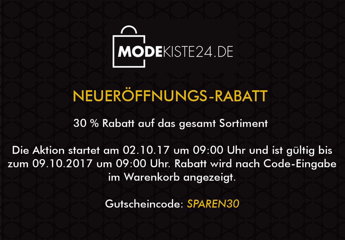 modekiste24's tweet photo. #Neueröffnung  #Hameln #Hannover #Köln #Düsseldorf Its Shopping Time:30 % auf Ihre Bestellung https://t.co/bgqYYKZxGr