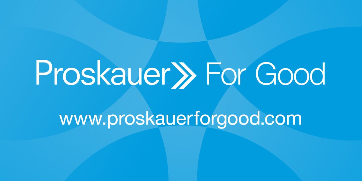 proskauer's tweet photo. Proskauer launches For Good blog, capturing first-hand accounts of #CSR &amp; #ProBono work https://t.co/I99hUBlubA https://t.co/epPjDON6Dr