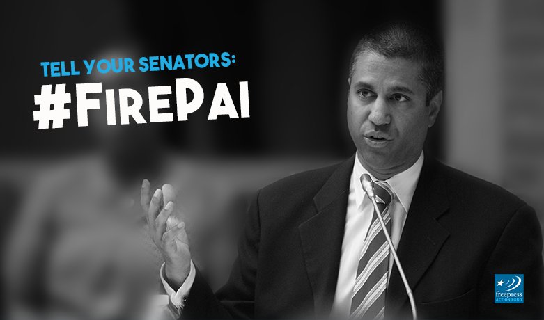 Tell your senators to #FirePai. We don’t need an FCC chairman that’s dedicated to deep-pocketed corporations. bit.ly/firepai
