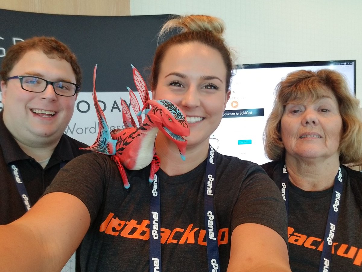 JetApps's tweet photo. Boldy made an appearance with our CS reps as they walked around the cPanel Conference! @boldgrid #cPConf #jetbackup #jetapps #BACKUP https://t.co/vfh0lv7idu