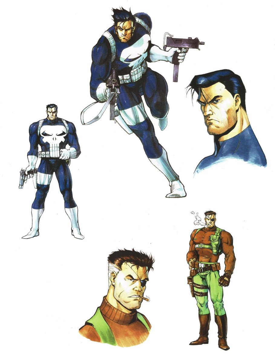 The Punisher - character artwork. Capcom (1993).