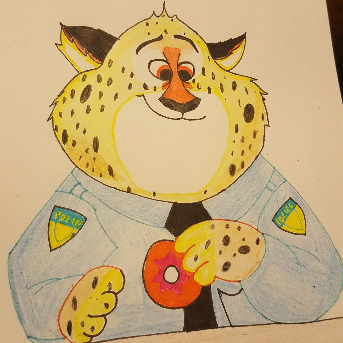 Here's a drawing of Clawhouser I did ages ago :) #zootopia #drawing #clawhouser