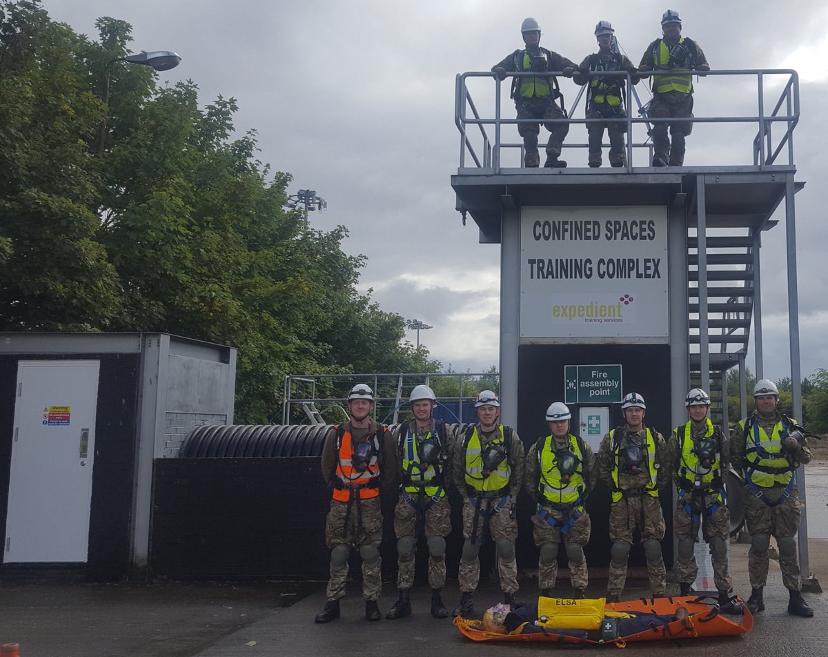 RAFCyberspace's tweet image. RAF ICT #CommsInfraTech pers complete &apos;Hi Risk Confined Spaces Course w/ Rescue&apos; recently @Expedient_ETSL&apos;s Confined Spaces Training Complex