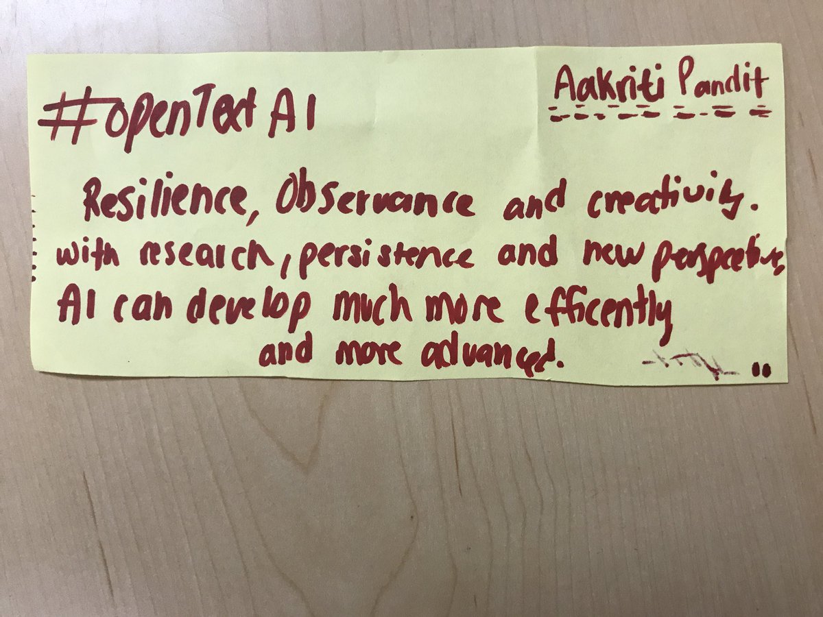 davevrolyk's tweet image. #OpenTextAI from Aakriti Pandit....