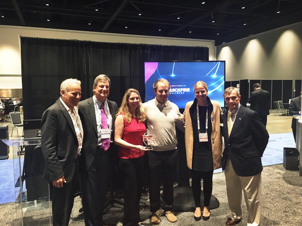 angelMD_Inc's tweet image. AngelMD&apos;s @dan_parsley &amp;amp; Charles Emley at the #MedTechConference w/ our two winners #LifeSprout &amp;amp; #IntelligentImplants! #QuickFire Challenge