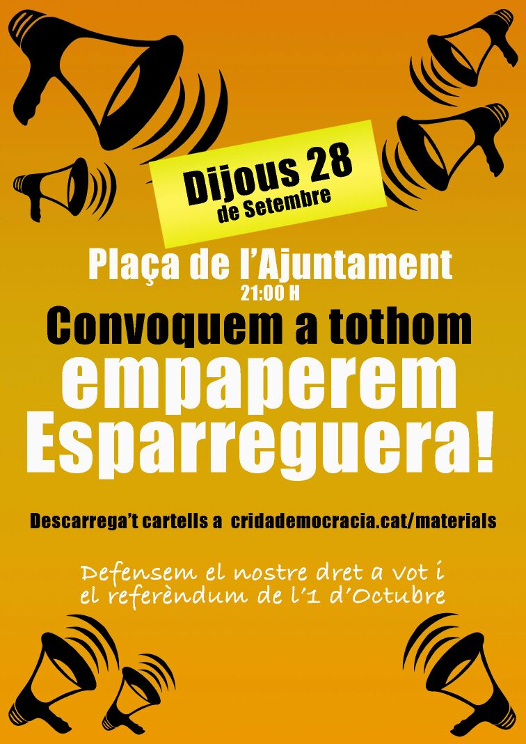 CasalEsparrec's tweet photo. #empaperem #Esparreguera #sensepor #prepartit #1OCT https://t.co/oSSUzIB9We