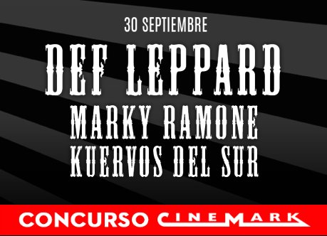 CinemarkChile's tweet photo. CONCURSO ⚡️

¿Algún fan de #DefLeppard por ahí? 👀 

RT y participa por una entrada doble (30 de sept, Océano) para el #StgoRockCity 🔥🔥 https://t.co/fa63Gzj4iT