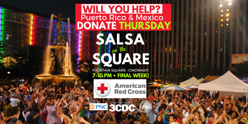 SalsaSquare's tweet photo. Will you help? @SalsaSquare partnering with @RedCross. #PuertoRico #Mexico #Maria #Cincinnati #SalsaDancing #dosomething https://t.co/ZdURusBUmm