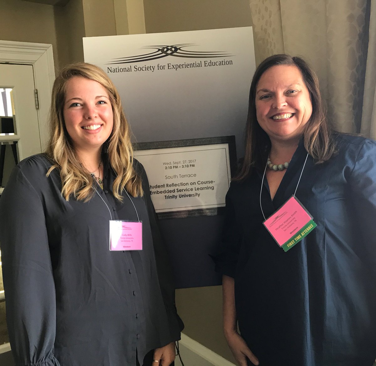 DrHaynesSmith's tweet photo. Presenting with @Trinity_U undergraduate Cady Wills -#research we conducted last summer on #ServiceLearning #EL @TrinityCELCS #SURF #NSEE17 https://t.co/vah9eZ847T