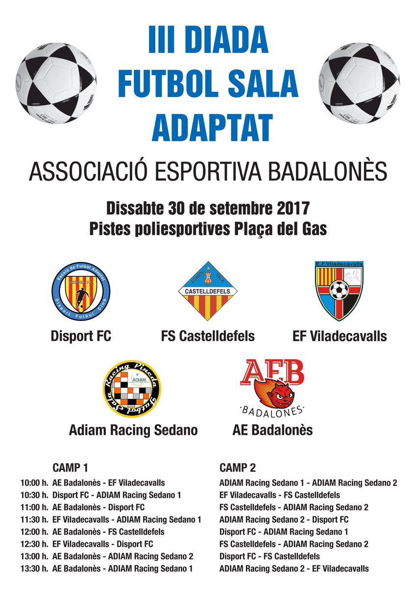 Cartel del III Torneo Amistoso de Futbol-Sala Adaptado para niñ@s con Parálisis Cerebral @DiariDiscapCat @DiarideBadalona @mariohermoso5