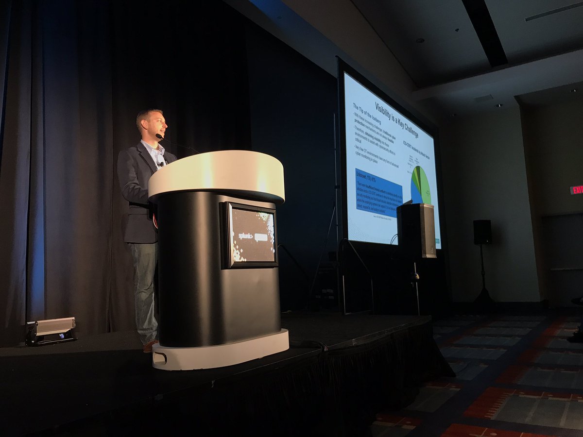 cmf5101's tweet photo. Kyle giving his talk on our Operational Threat Detection &amp; Response (OTDR) solution on gaining visibility into OT/ICS @millerk95 @BoozAllen https://t.co/65mlqo4urP